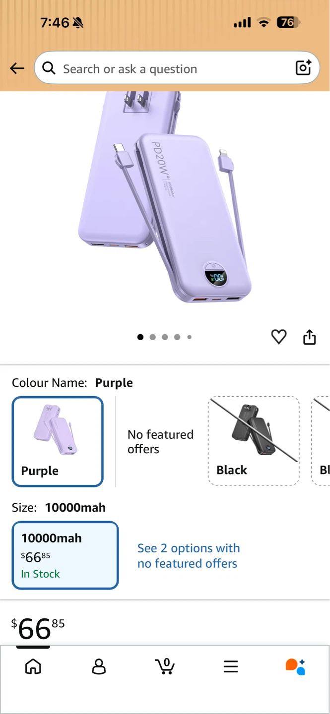 Power-Safe Portable Power Bank 10000mAh - Purple - photo 2