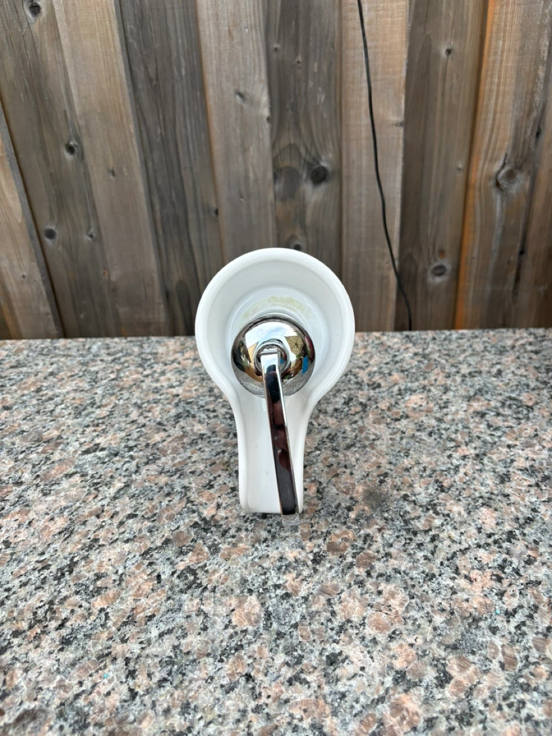 White Ceramic Faucet Spout with Chrome Handle - photo 2