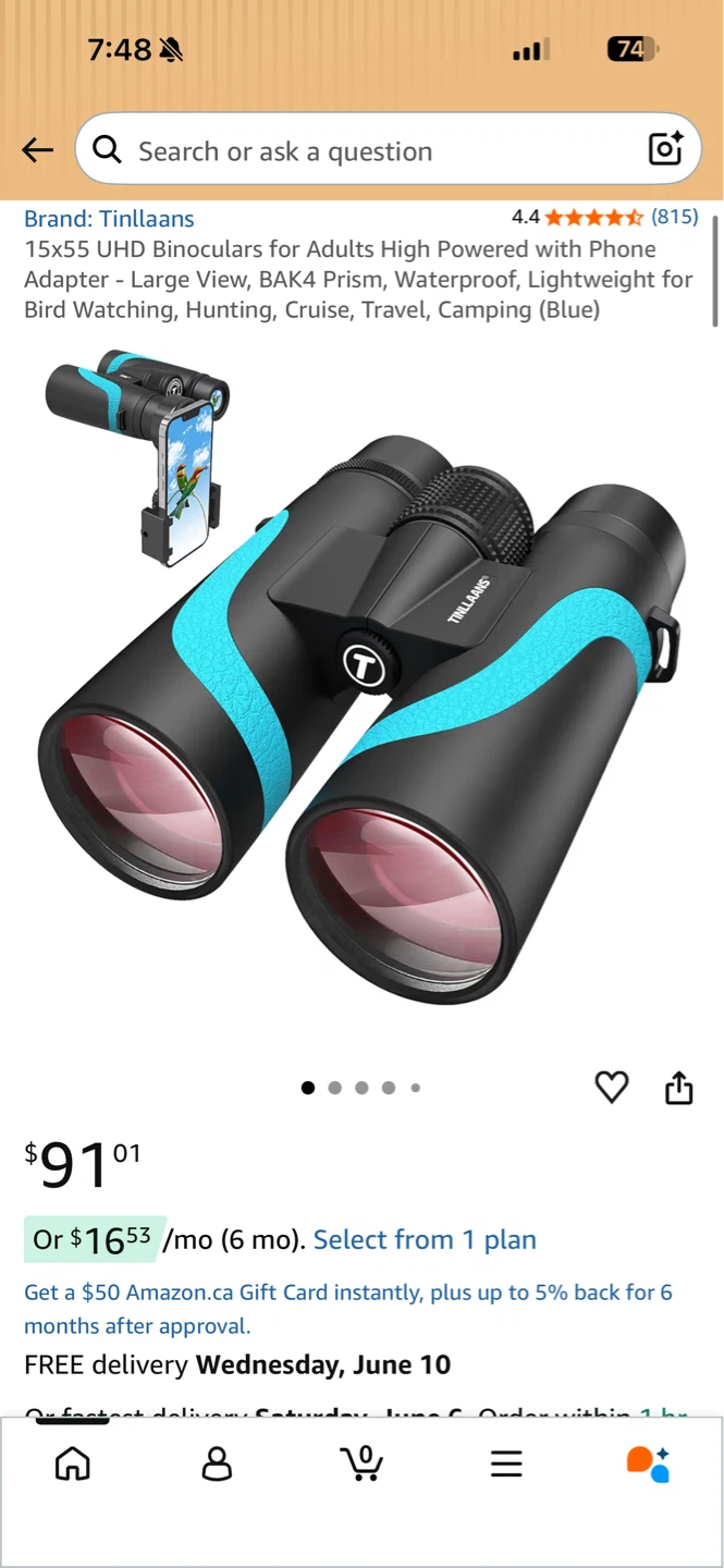 Tinllans UHD Binoculars 15x55mm
