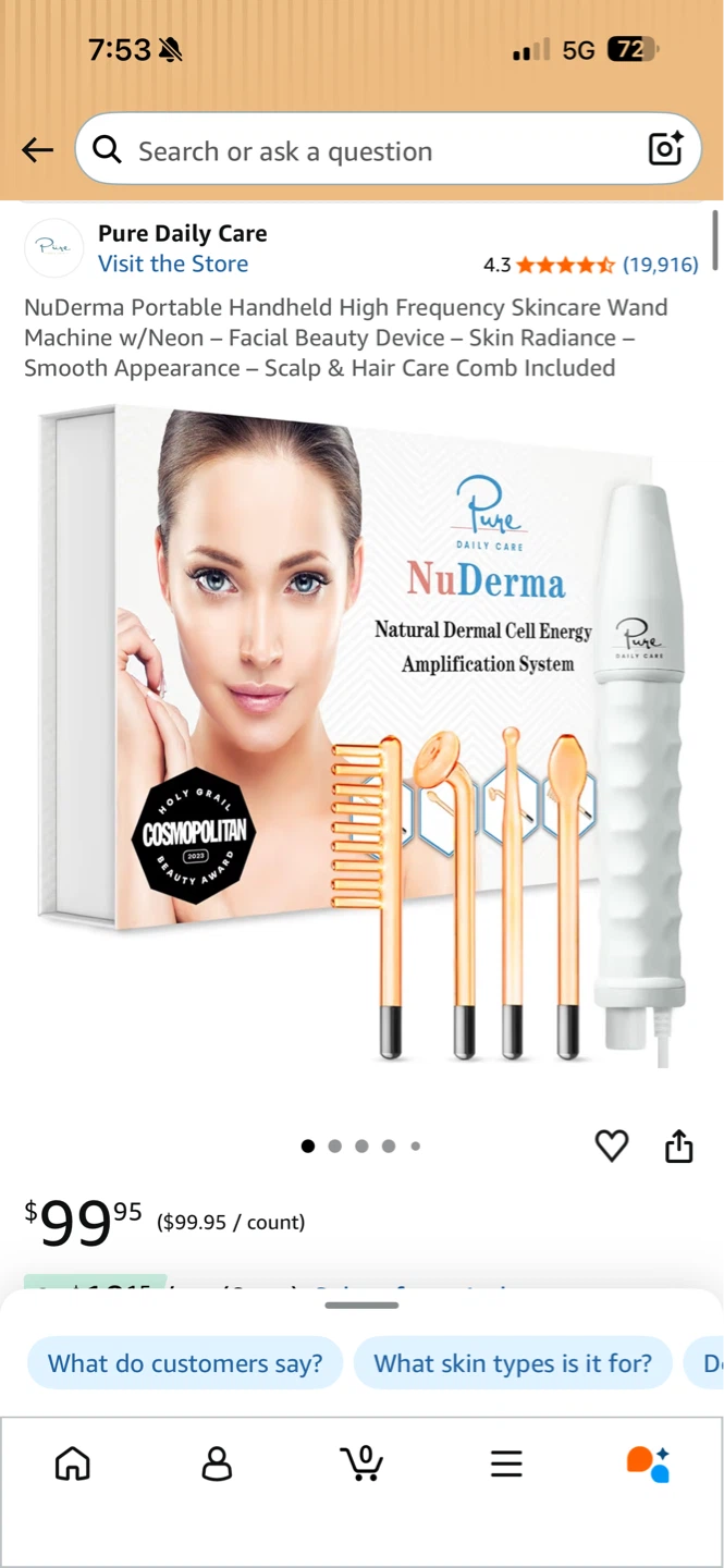 Pure Daily Care NuDerma Portable High Frequency Wand