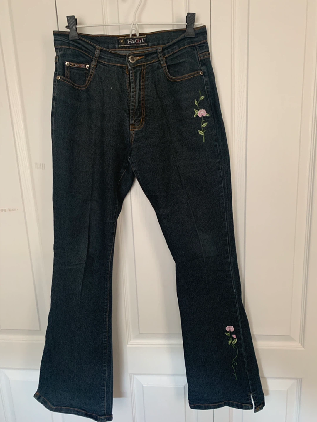 H&O Embroidered Flare Jeans Size 32