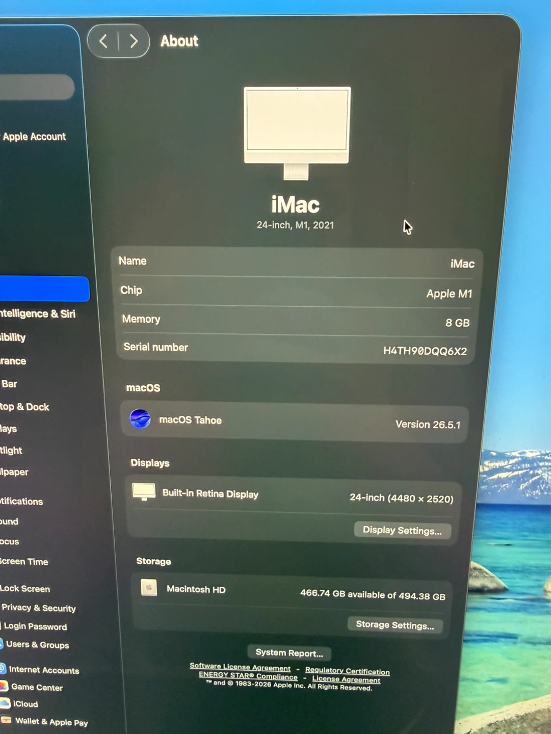 Apple iMac 24” M1 8GB 512GB Silver 2021 A2438 CRACKED BEZEL READ - photo 3