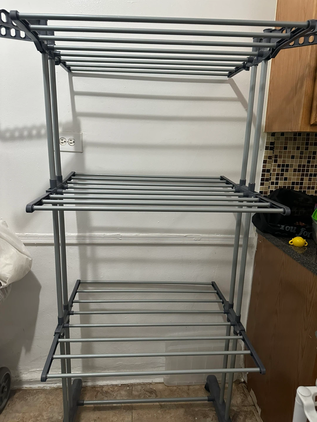 3-Tier Drying Rack with Hanging Hooks - photo 2