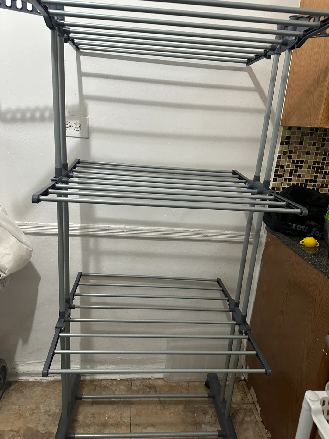 3-Tier Drying Rack with Hanging Hooks