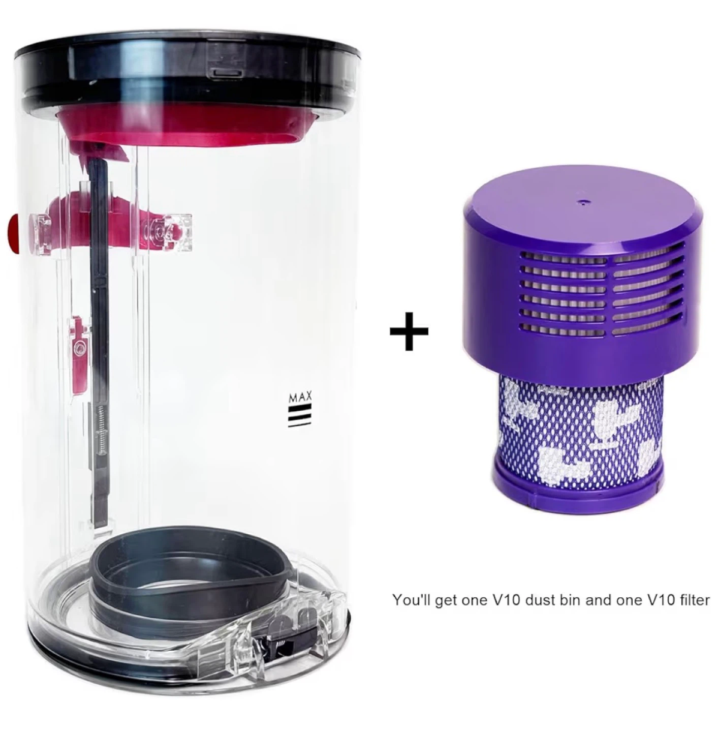 Dyson V10 Large Dust Bin and Filter Set - photo 2