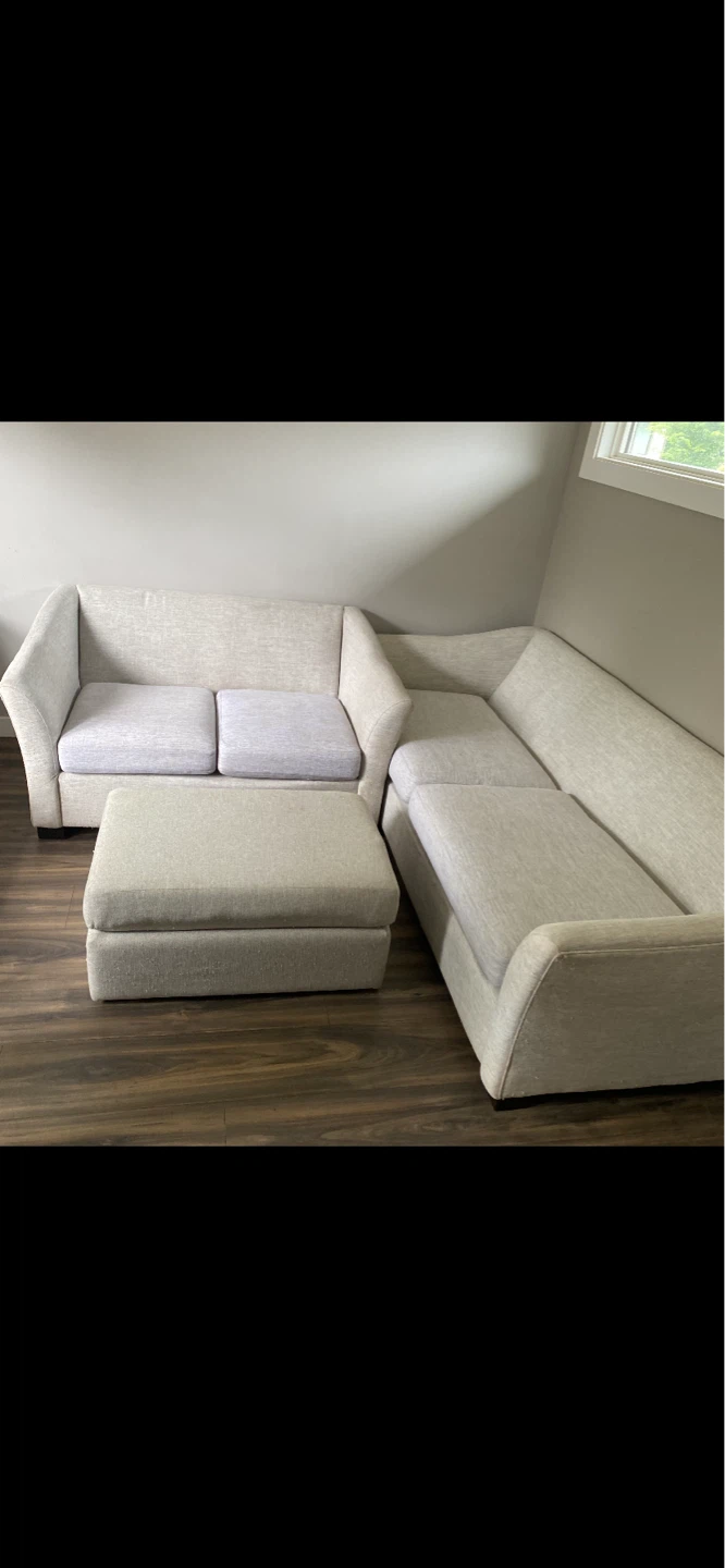 Modern Light Grey Sectional Sofa Set  – Excellent Condition