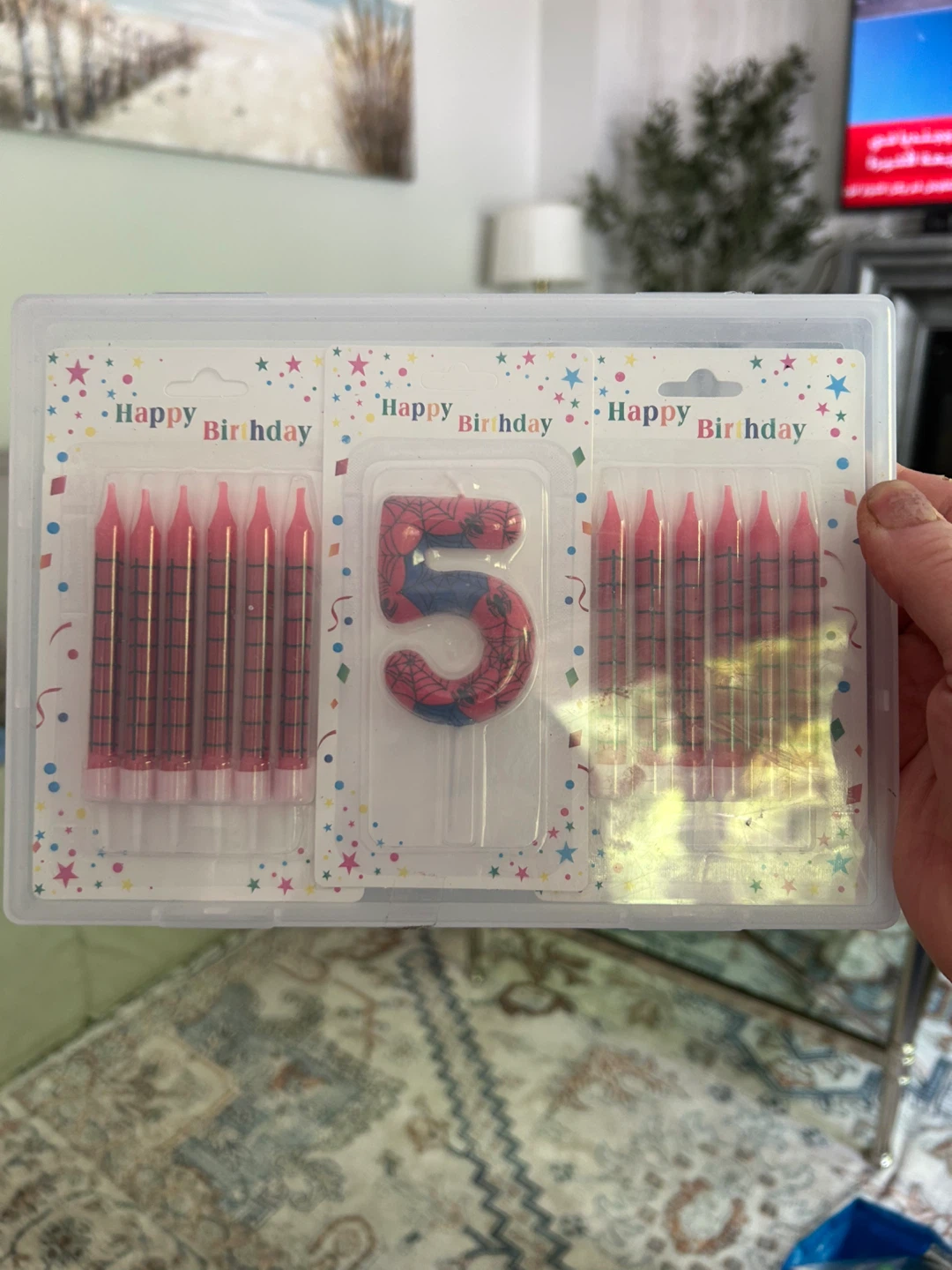 Spiderman Number 5 Birthday Candle Set with 10 Sparkler Candles