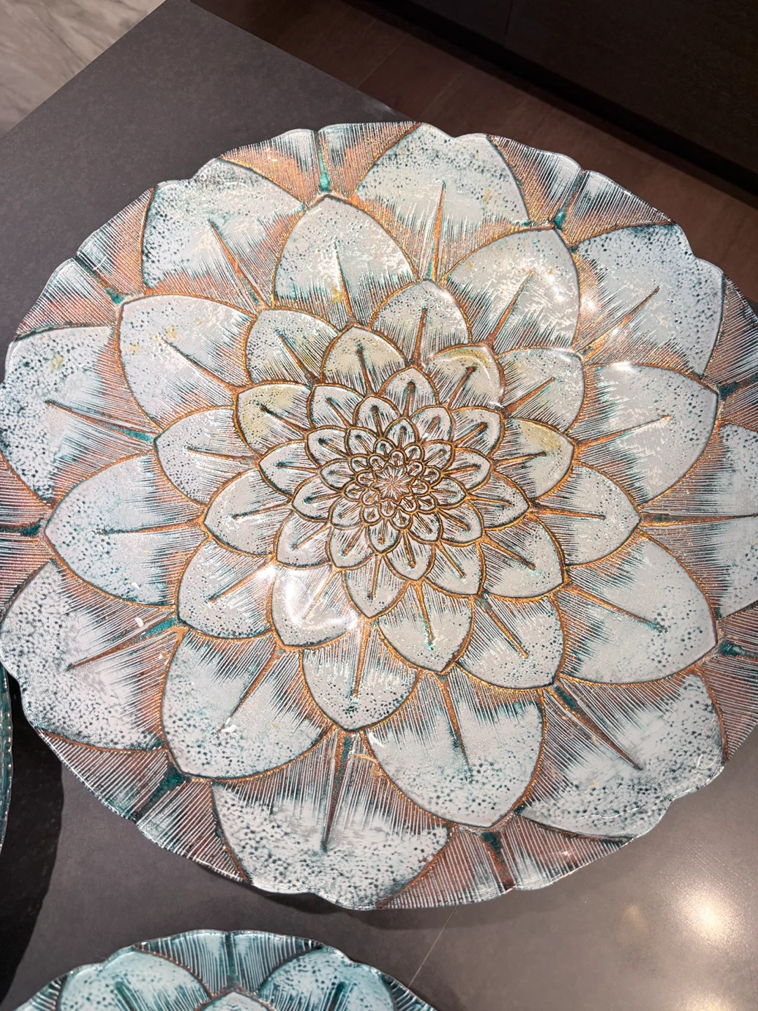 Decorative Glass Bowl and Plates Set - photo 5