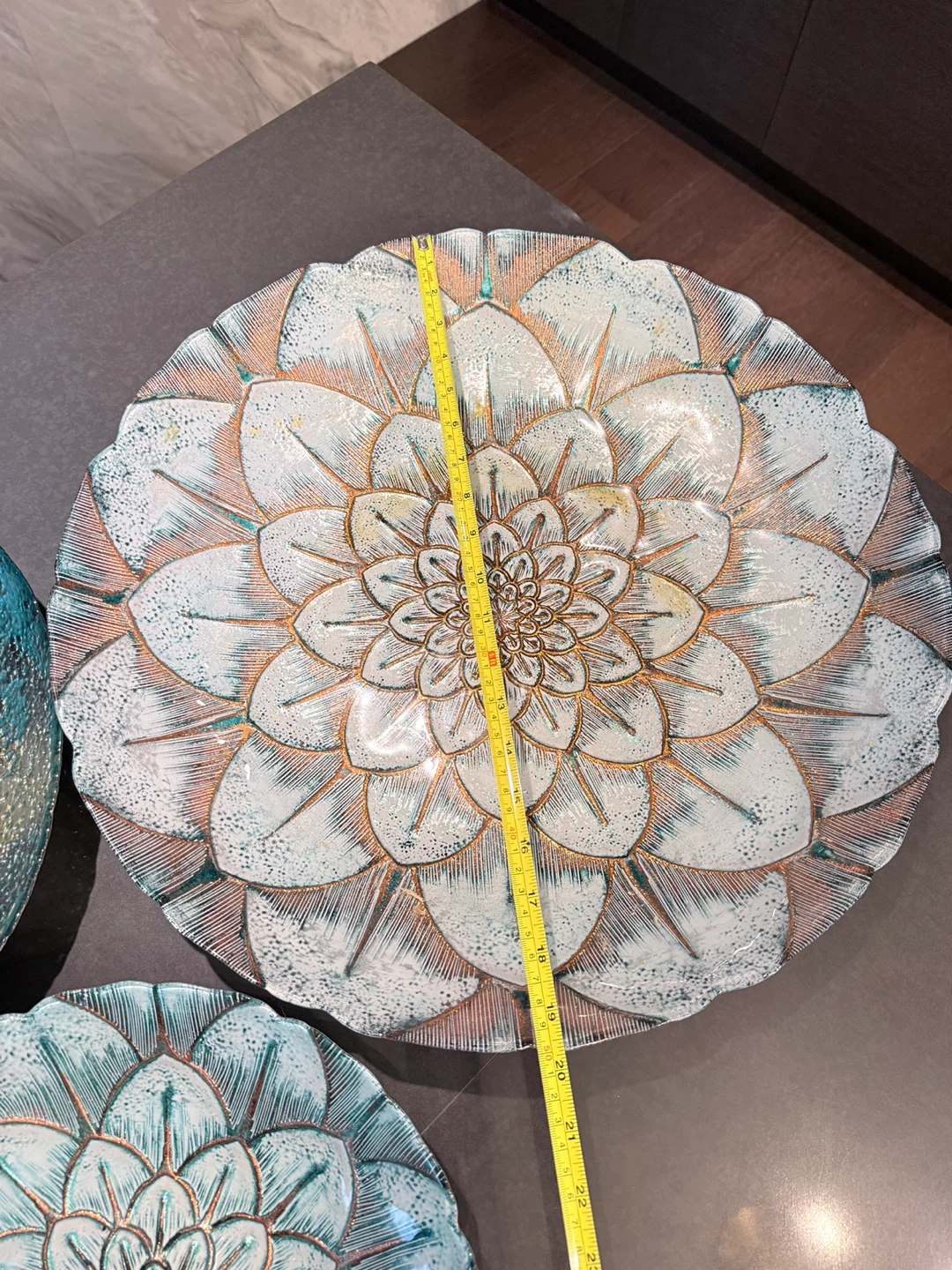 Decorative Glass Bowl and Plates Set - photo 2