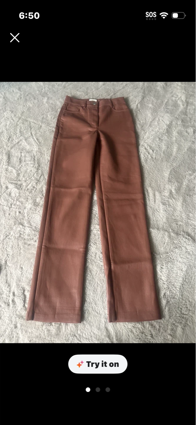 Wilfred Faux Leather Wide Leg Pants - photo 2