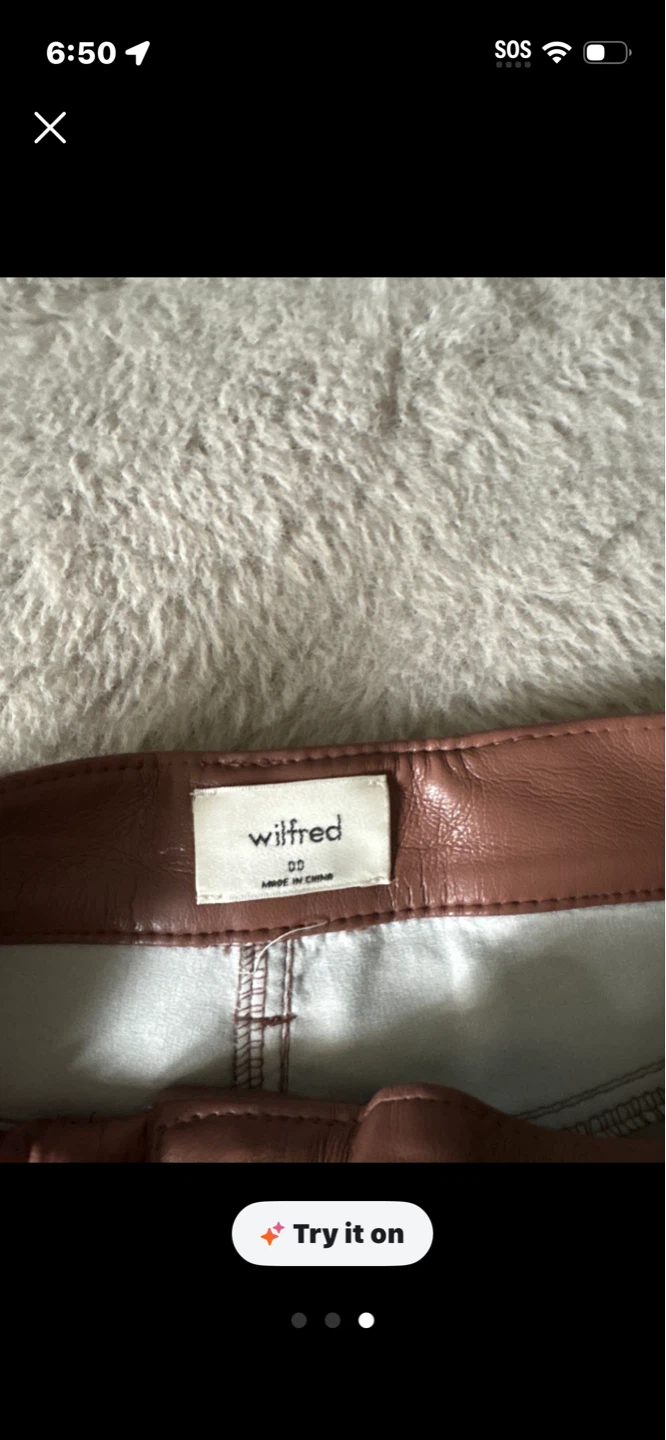 Wilfred Faux Leather Wide Leg Pants