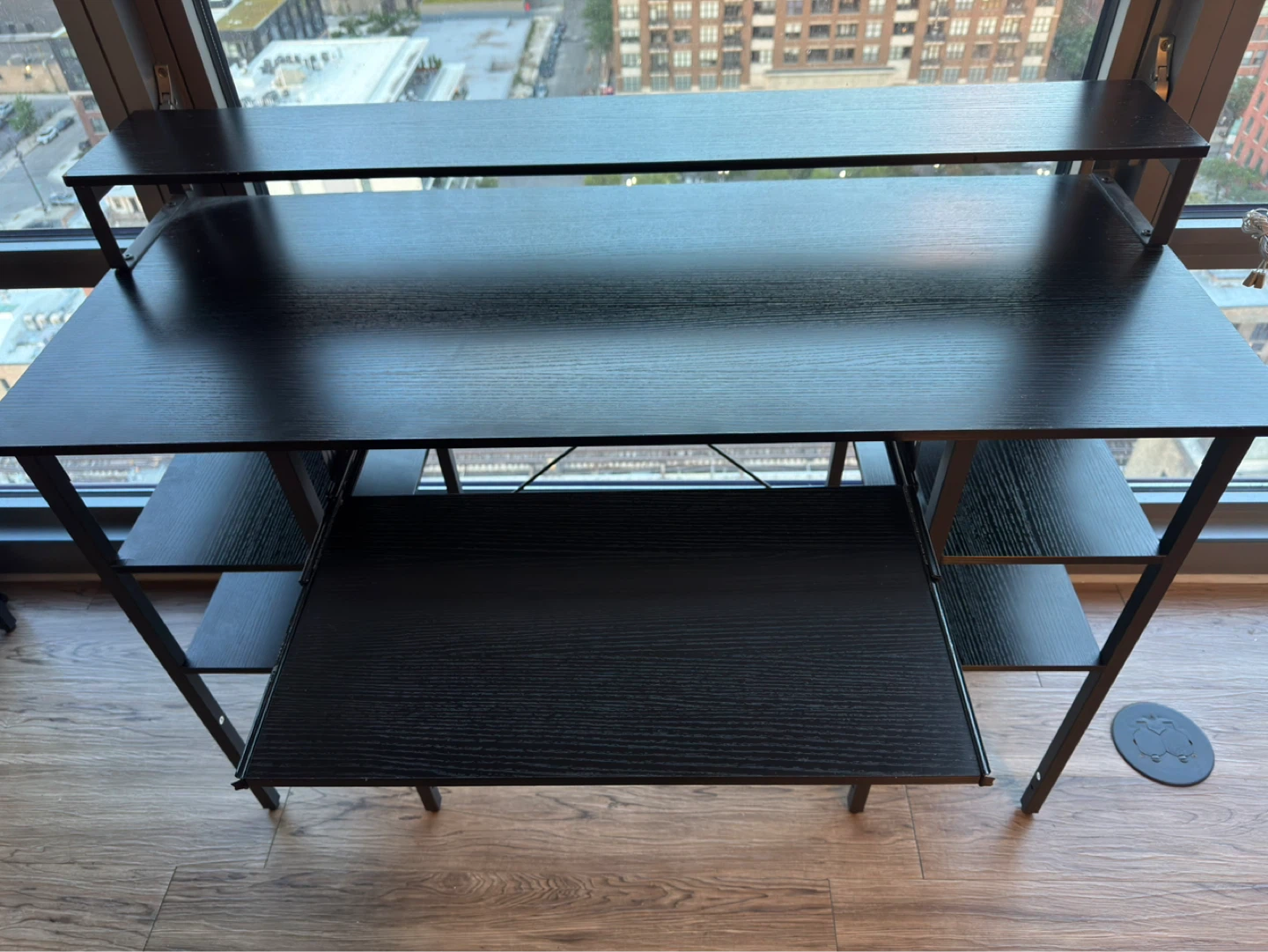 Black Standing Desk with Shelves - photo 3