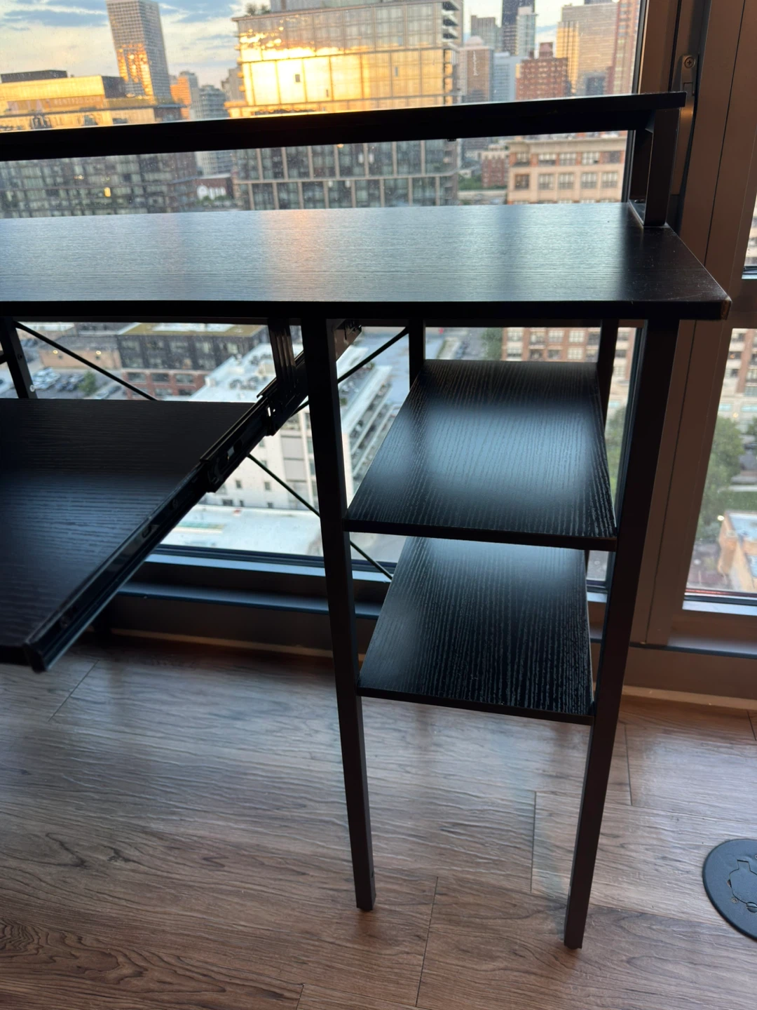 Black Standing Desk with Shelves - photo 4