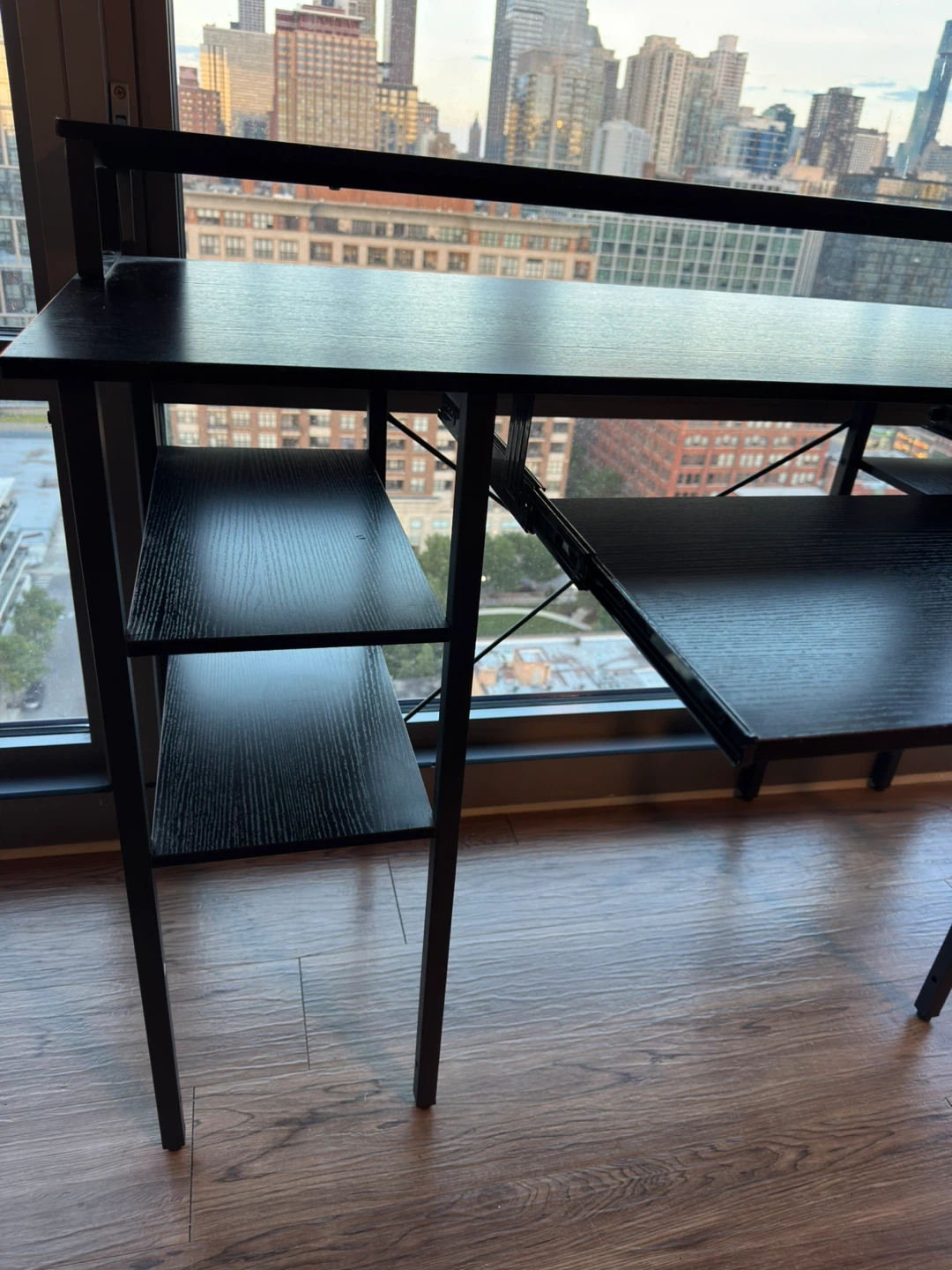 Black Standing Desk with Shelves - photo 5
