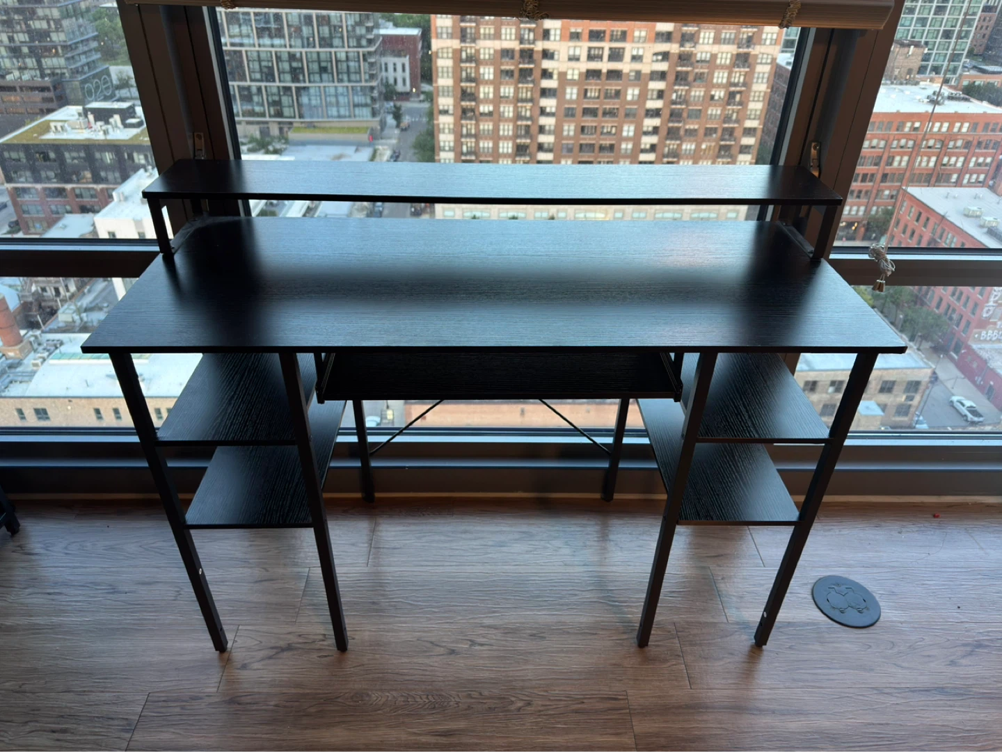Black Standing Desk with Shelves - photo 2