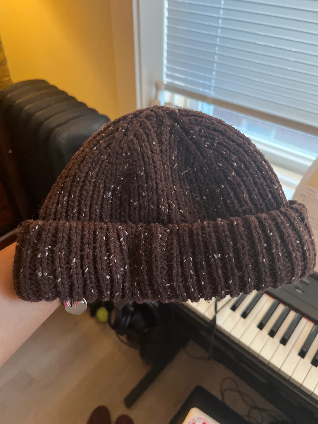 Brown Speckled Knit Beanie