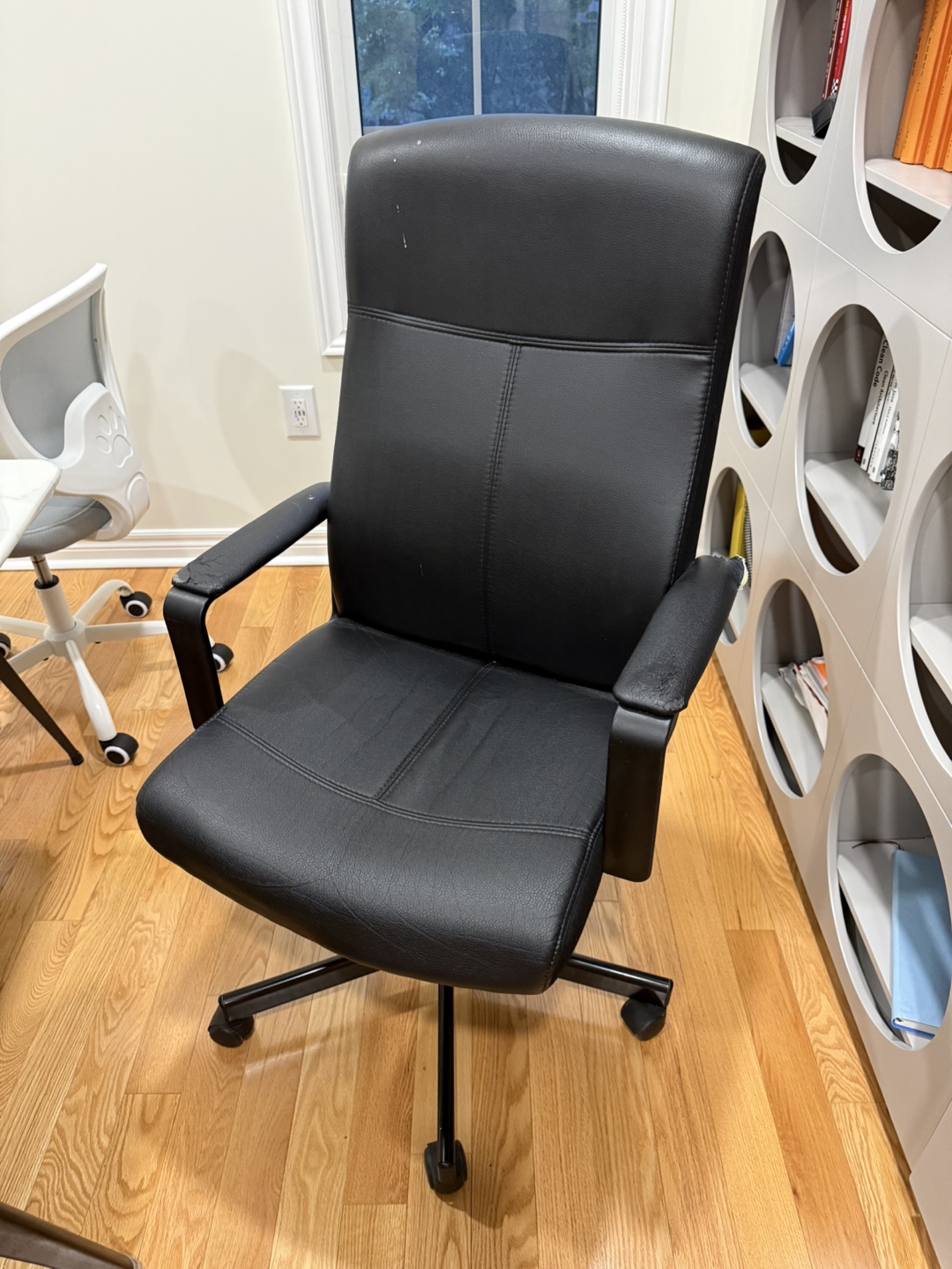 Black Faux Leather Office Chair