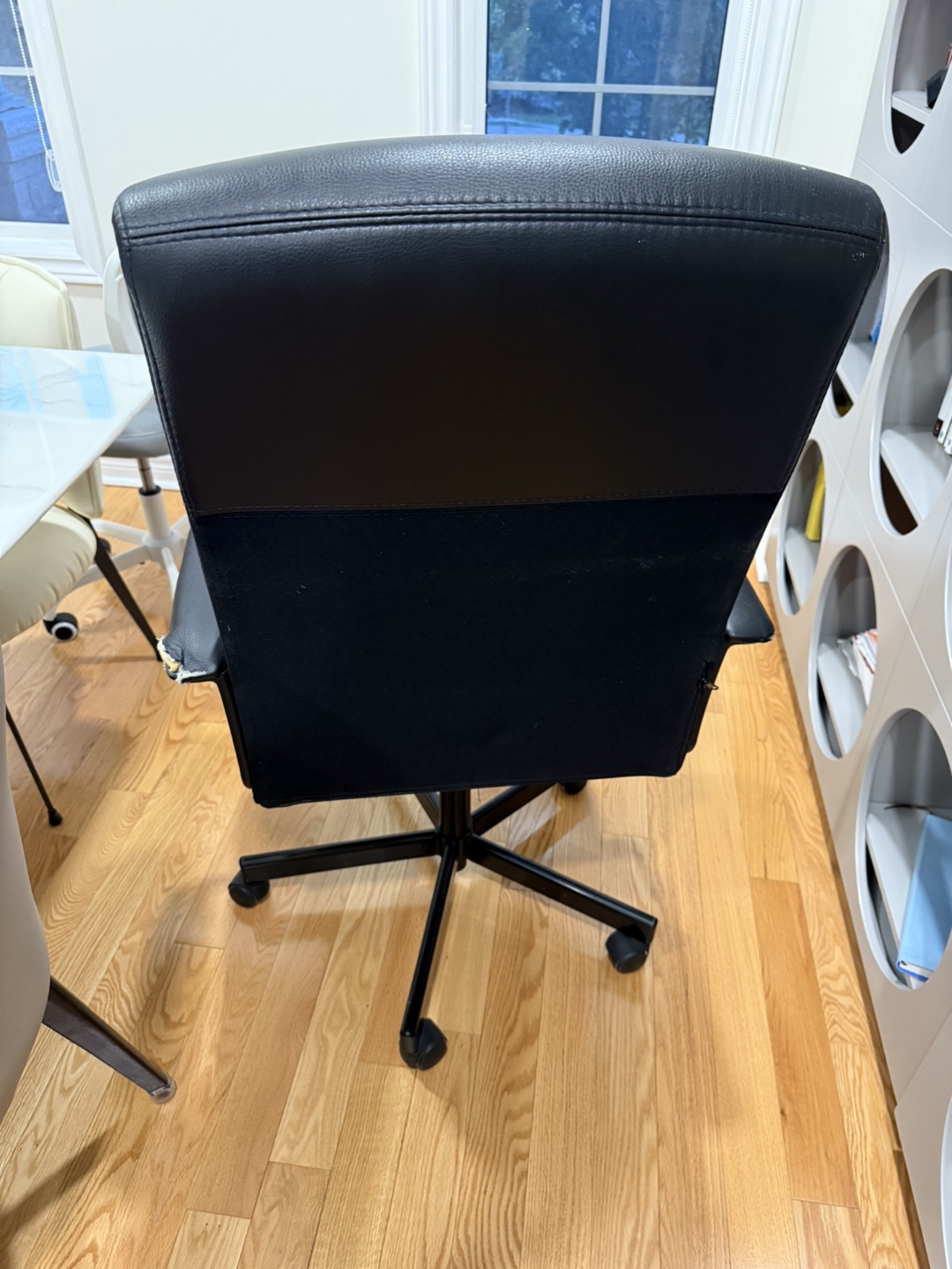 Black Faux Leather Office Chair - photo 2