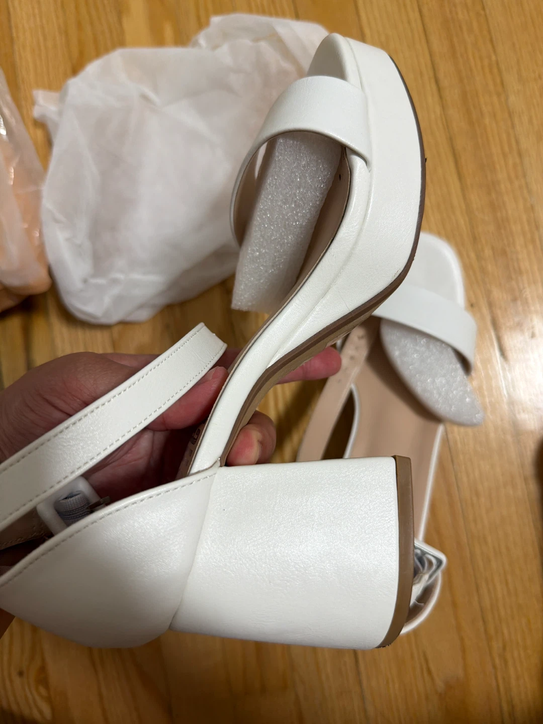 White Platform Block Heels Size 6.5