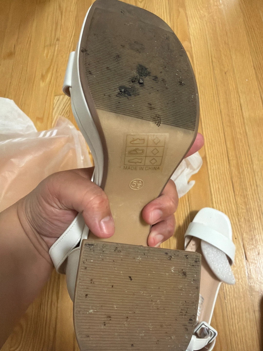 White Platform Block Heels Size 6.5 - photo 2