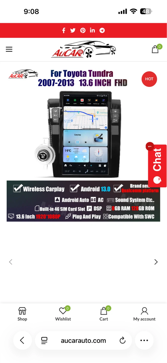 AUcar 13.6 Inch Android Car Stereo for Toyota Tundra (2007-2020 - photo 3