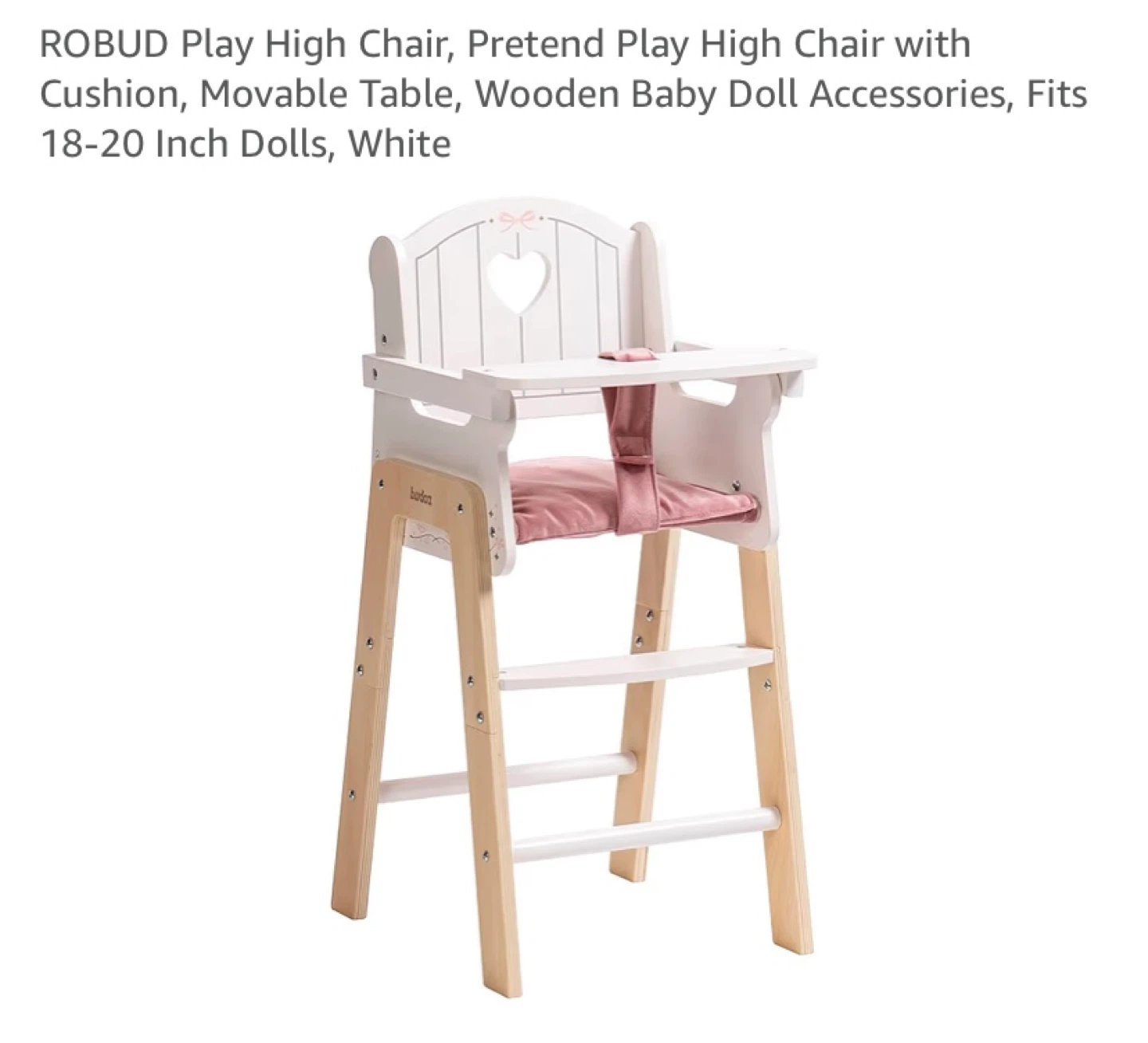 New Robud Wooden Doll Highchair