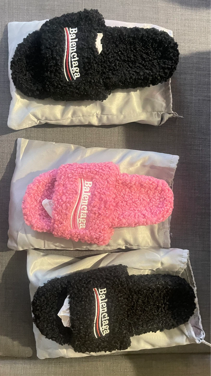 Balenciaga Fur Slides