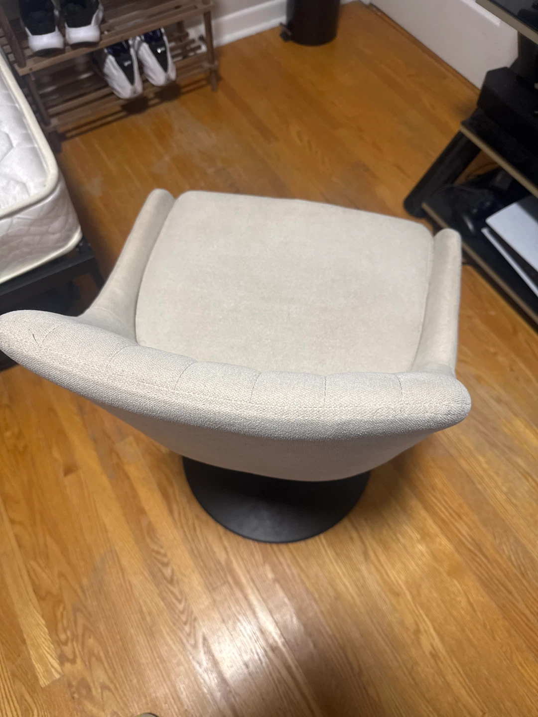 Cream Swivel Accent Chair