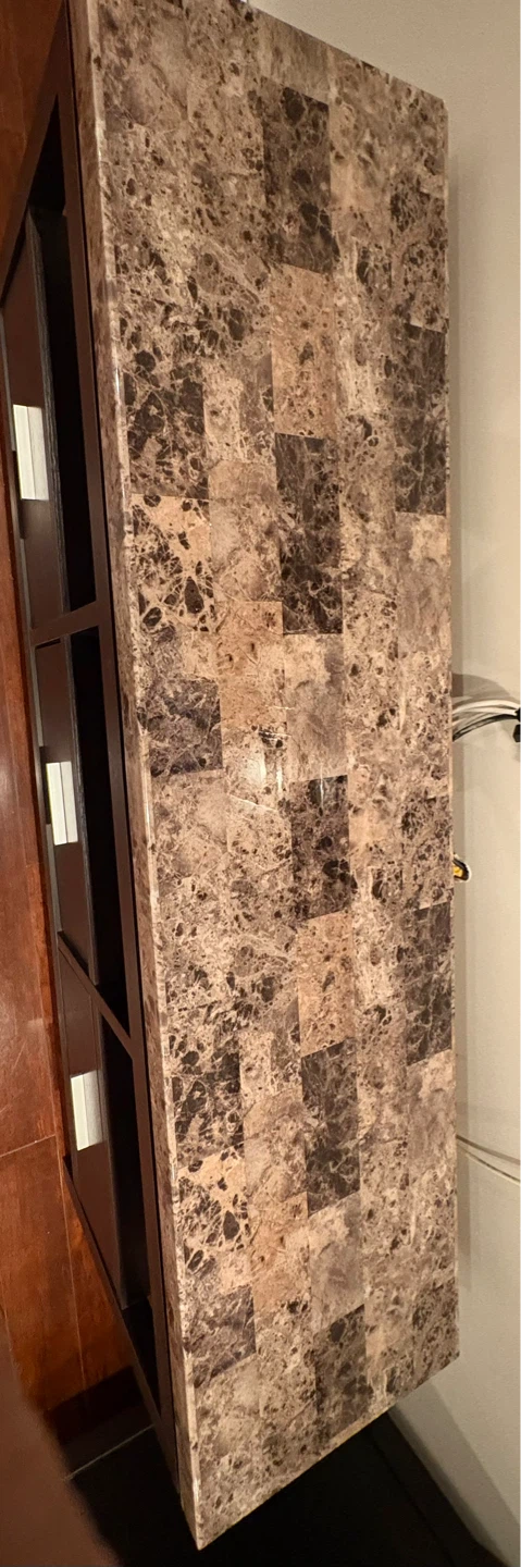 Marble Top TV Stand with Storage - photo 2