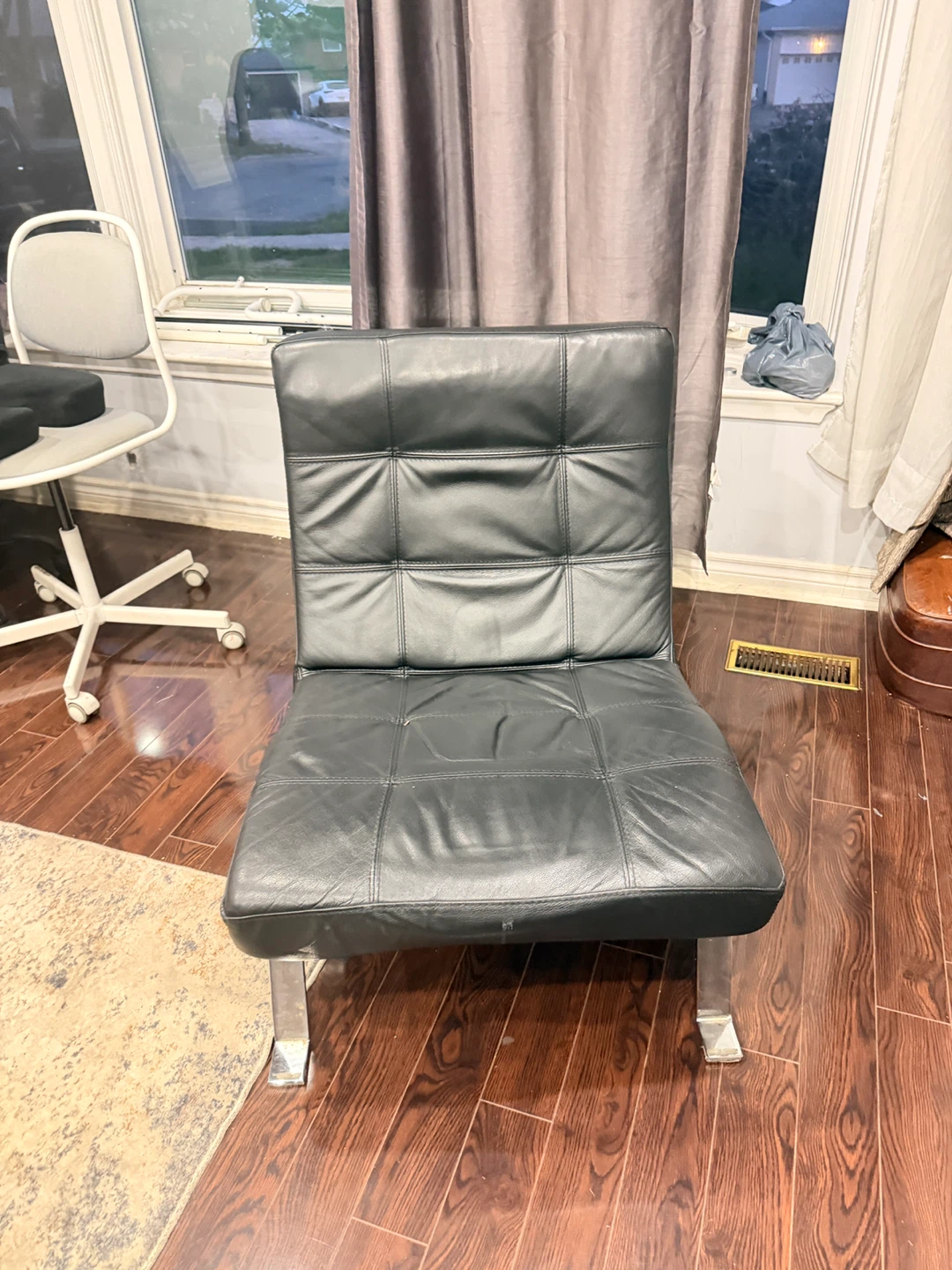 Black Faux Leather Accent Chair