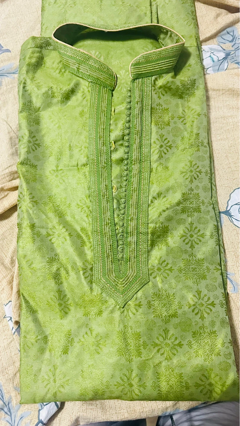 Lime Green Kurta and Pants Set - photo 5