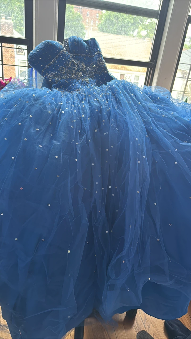 Blue Quinceanera Dress with Sequins