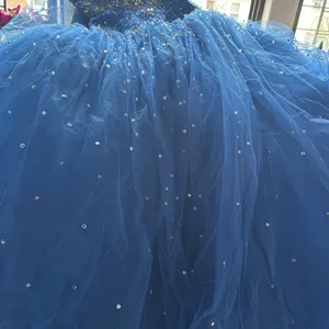 Blue Quinceanera Dress with Sequins