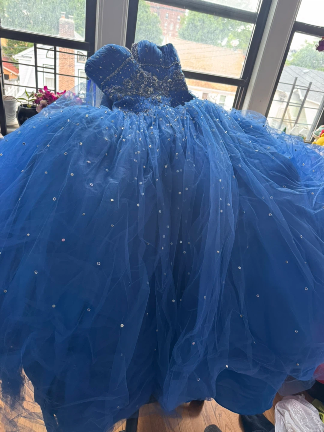 Blue Quinceanera Dress with Sequins - photo 2