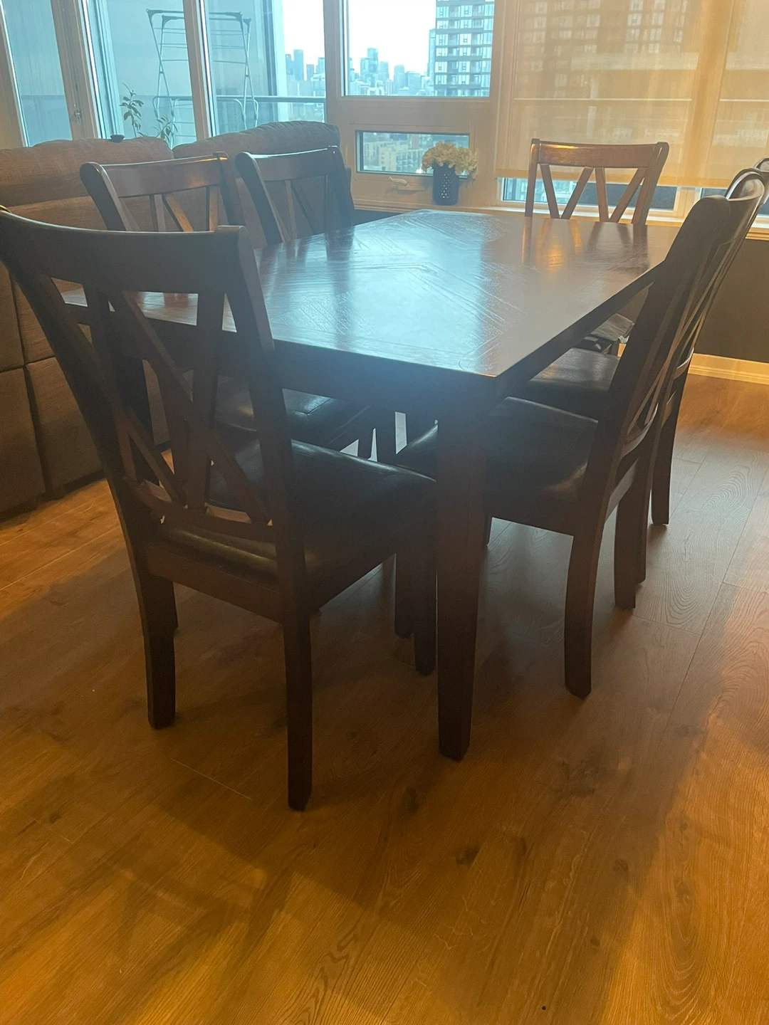 Solid Wood Dining Table Set – 6 Chairs Included - photo 2