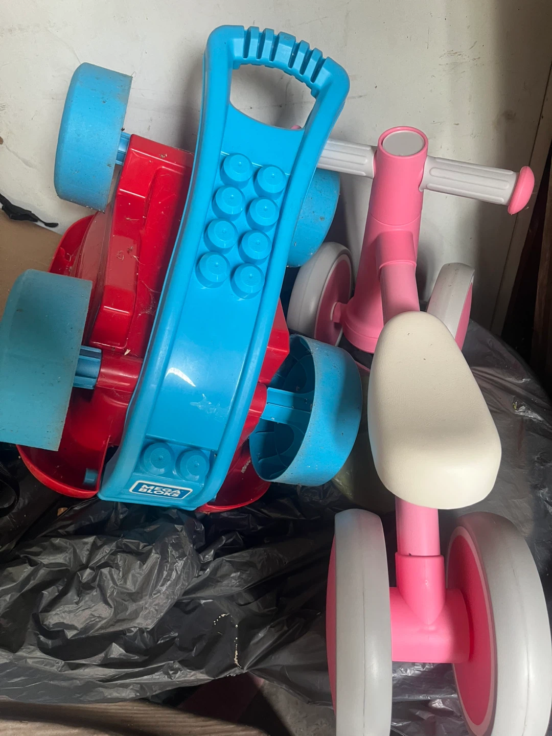 Pink Children's Bicycle with Blue Accents - photo 2