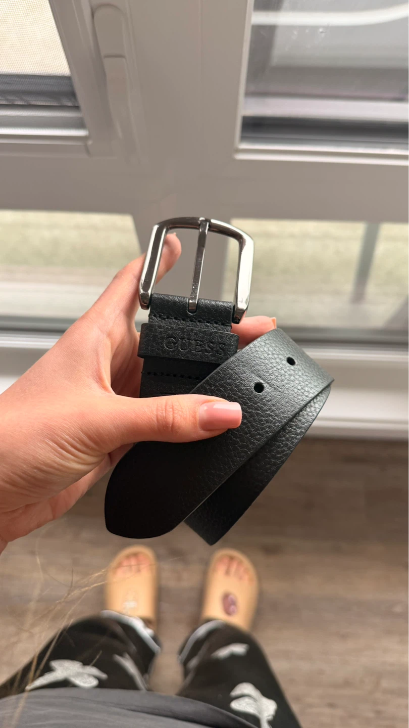 Guess Black Leather Belt