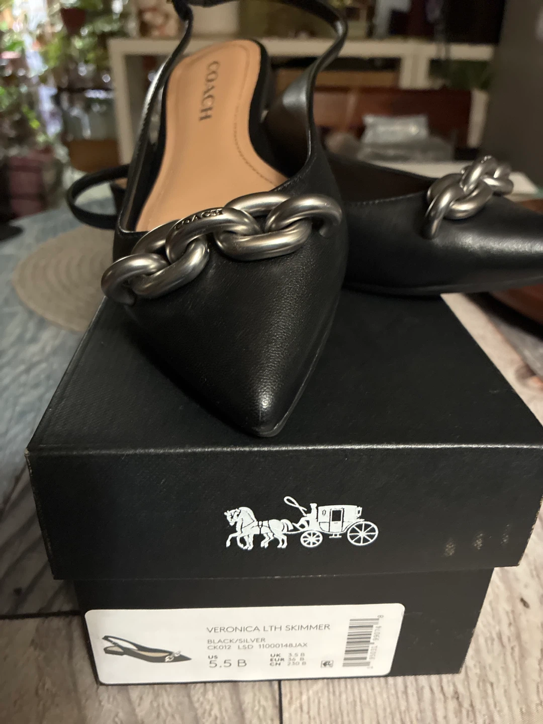 Coach Veronica LTH Skimmer Black/Silver Women's Shoes Size 5.5 - photo 2