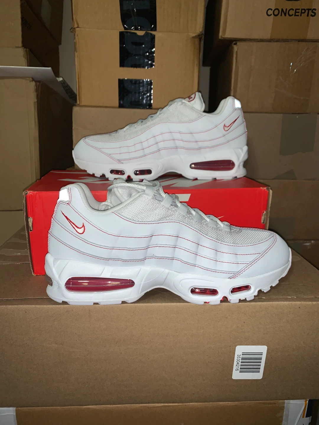 Nike Air Max 95 Sneakers White Red Men's Size 11