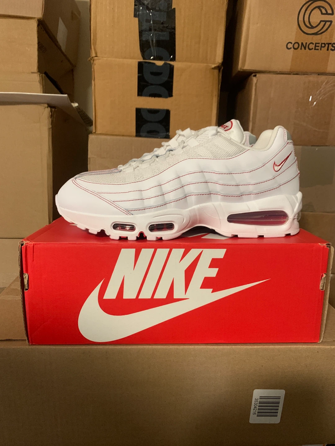 Nike Air Max 95 Sneakers White Red Men's Size 11 - photo 5