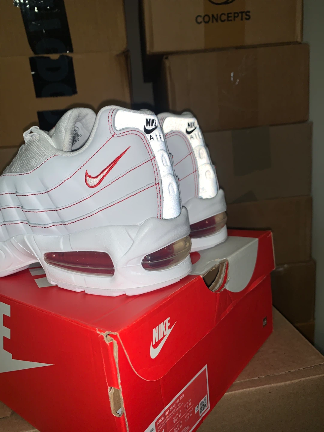 Nike Air Max 95 Sneakers White Red Men's Size 11 - photo 4