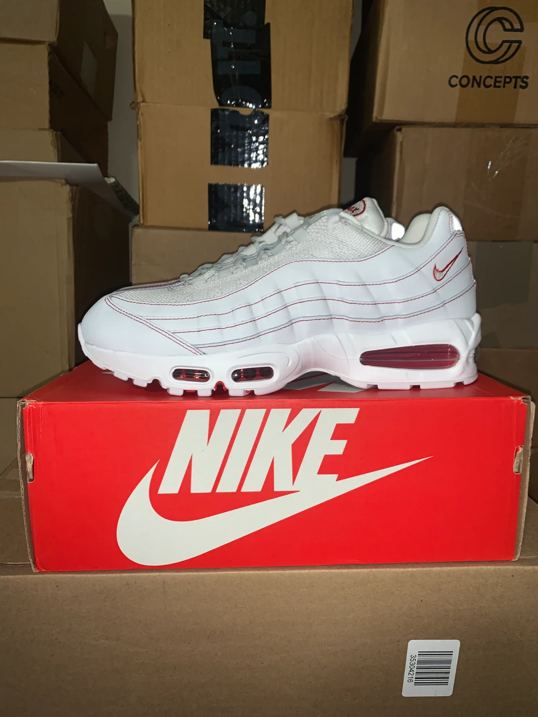 Nike Air Max 95 Sneakers White Red Men's Size 11 - photo 3