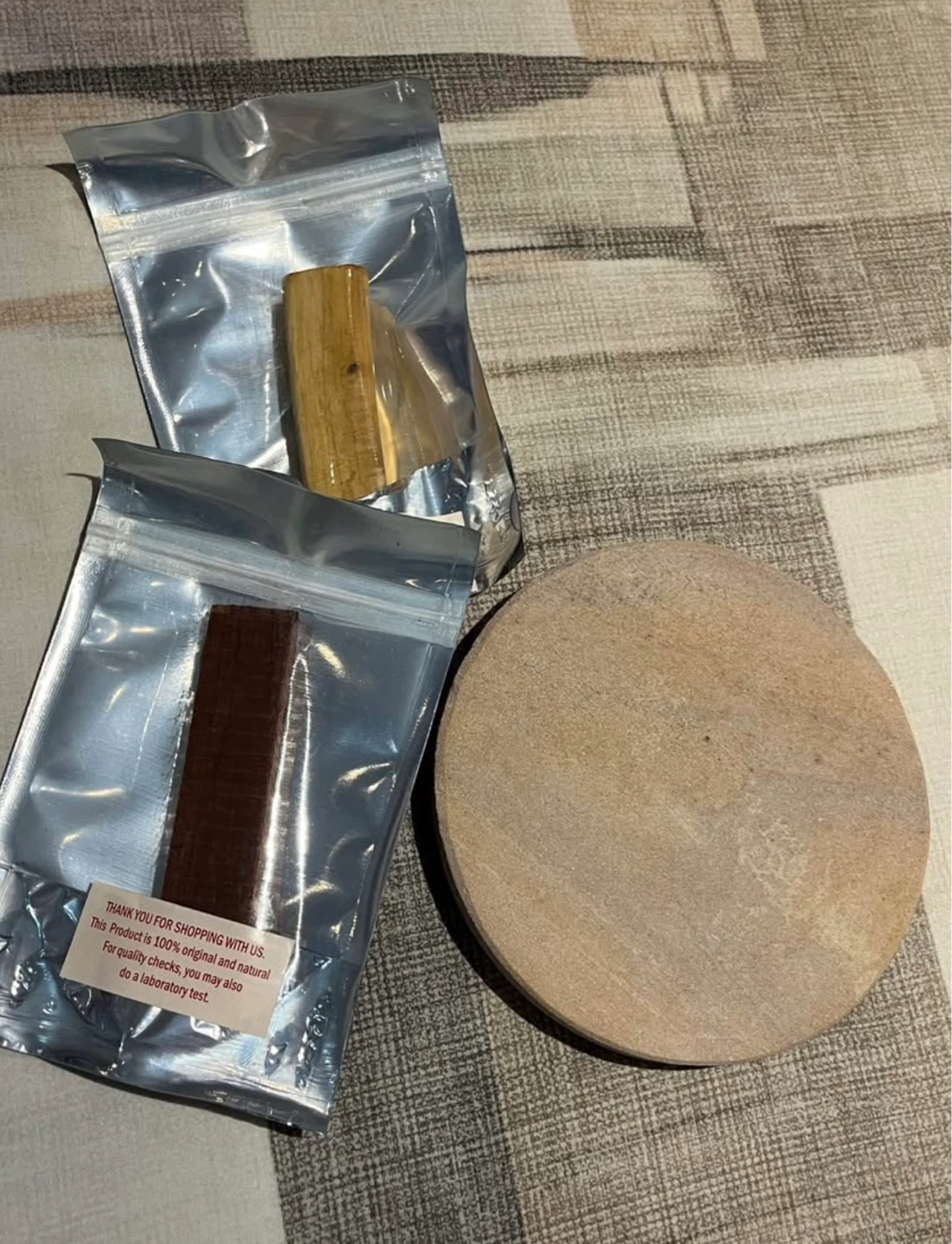 Natural Sandalwood Sticks + Stone Plate Set