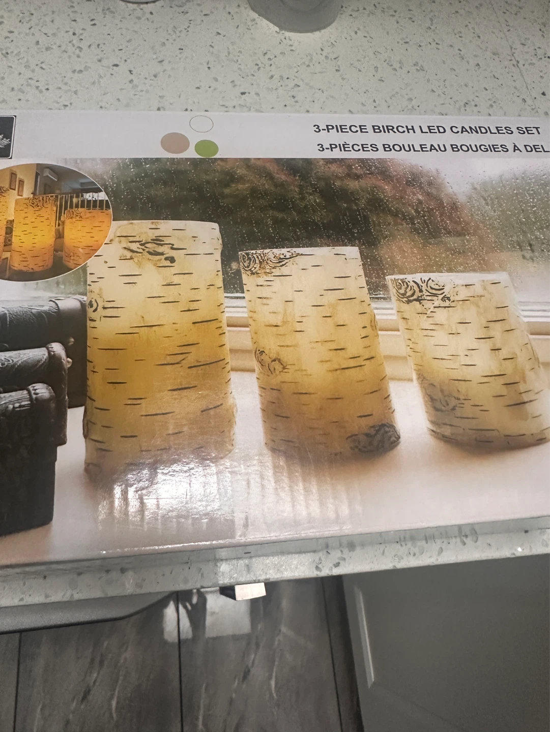 3-Piece Birch LED Candles Set