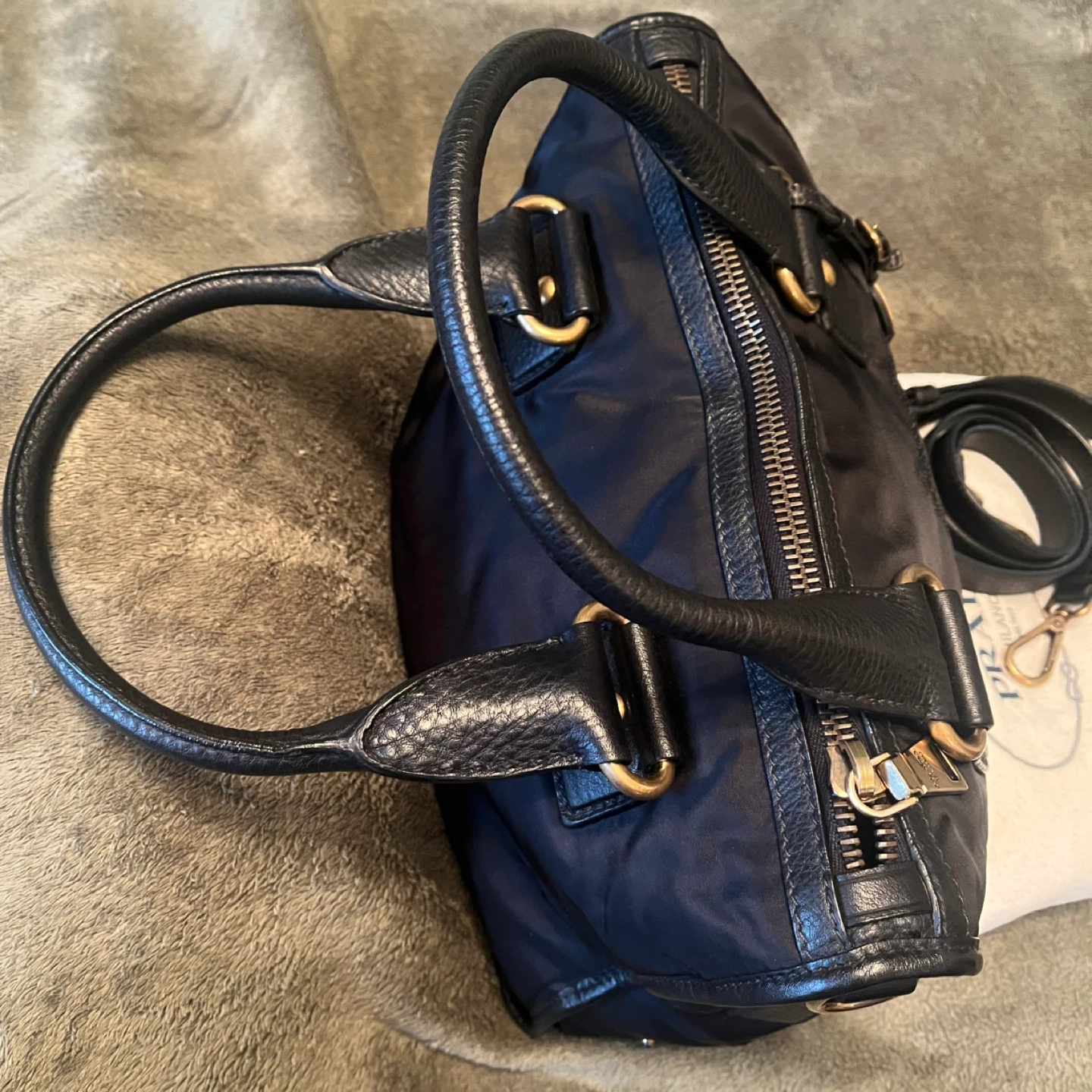 Prada Black Nylon Leather Satchel Bag - photo 5