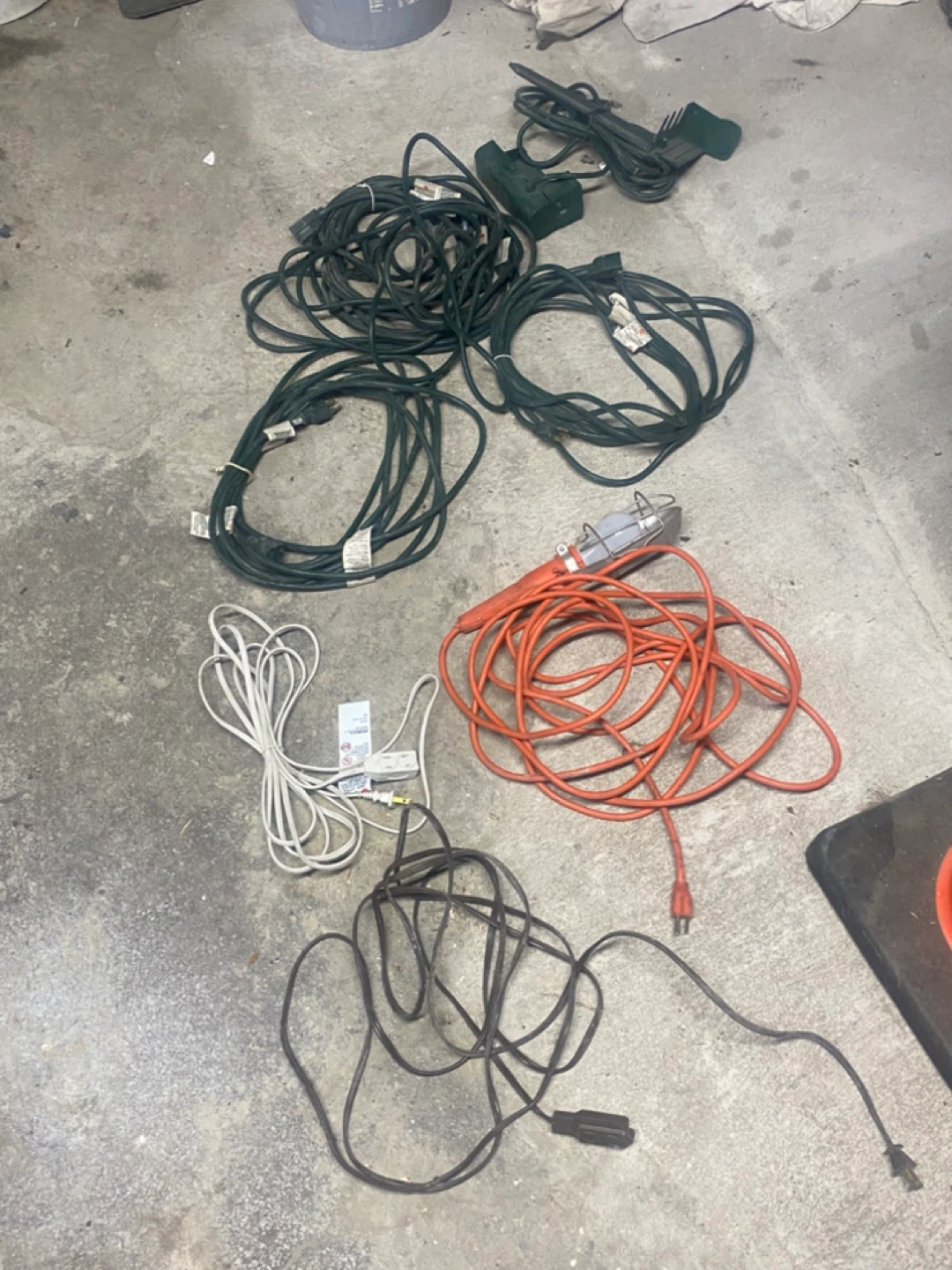 Assorted Electrical Cords and Light