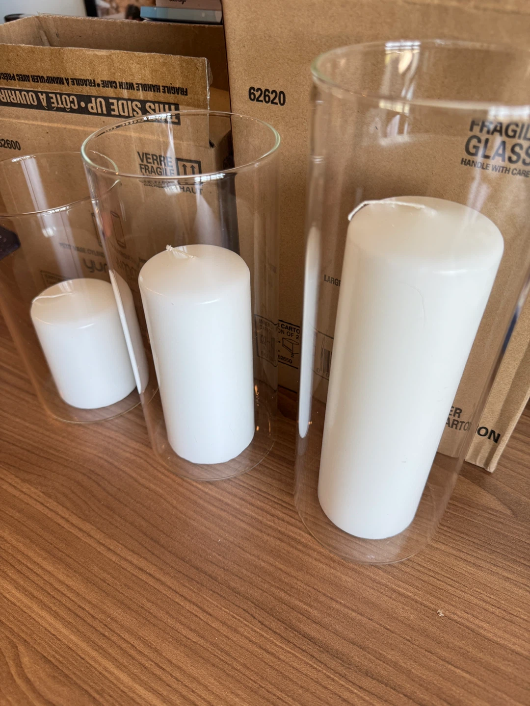 Yummi Candles Glass Vase and Pillar Candle Set of 3 - photo 2