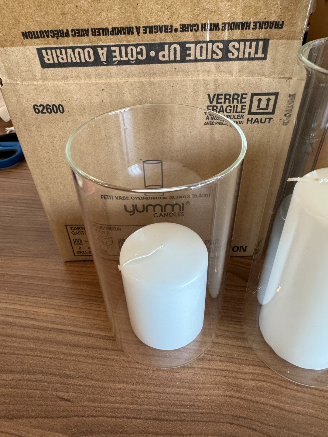 Yummi Candles Glass Vase and Pillar Candle Set of 3 - photo 3