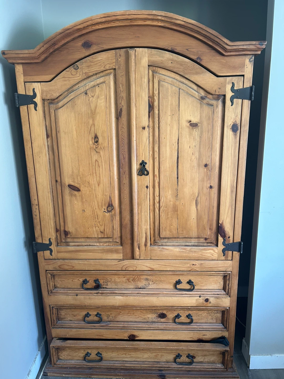 Wooden Armoire Wardrobe with Drawers