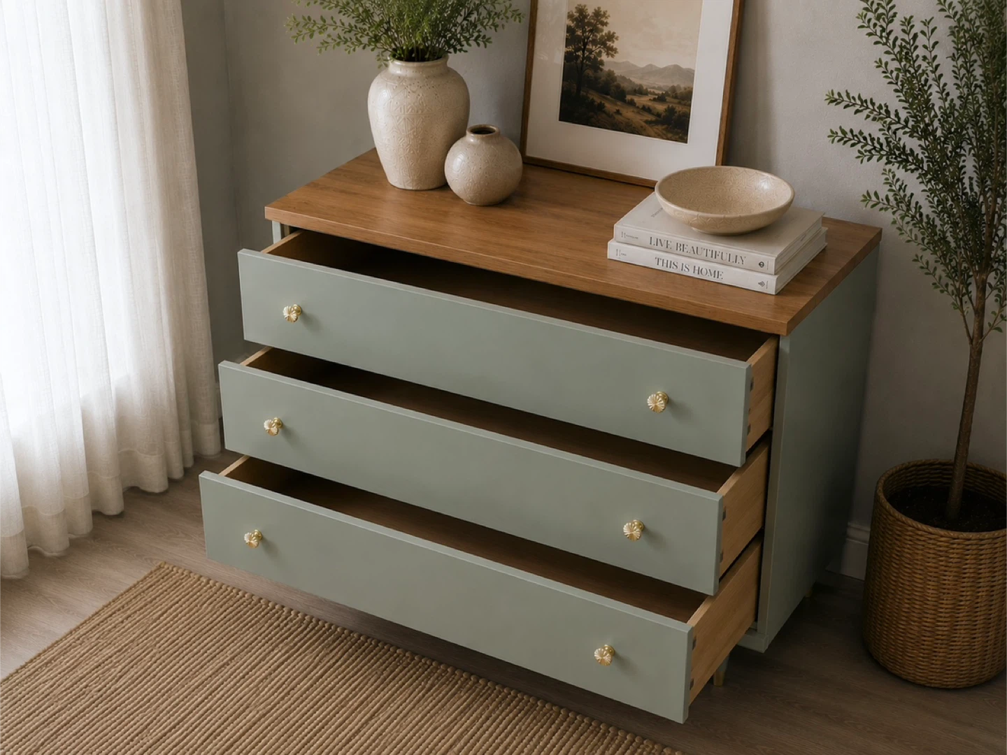 ✨ Sage & Wood Accent Gibbard Dresser - photo 4